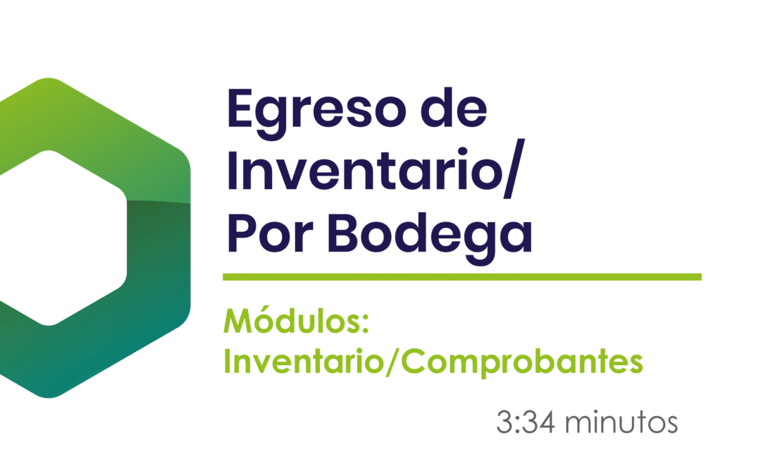 ¿Cómo registrar un inventario por bodega?